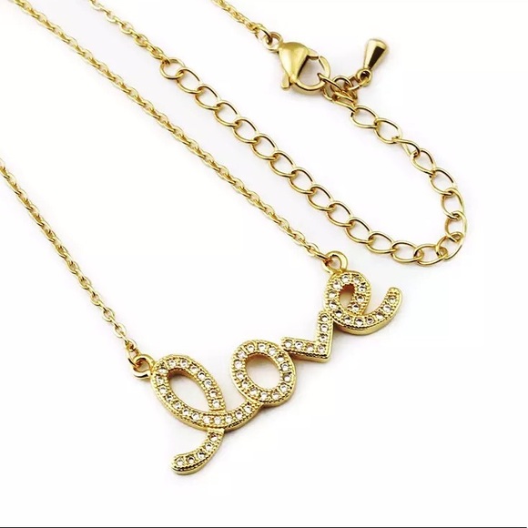 14k GP Love Necklace - Picture 2 of 5